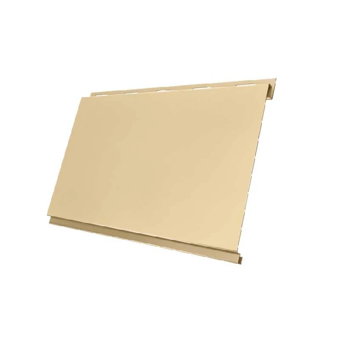 Металлический сайдинг Grand Line Вертикаль 0.45 мм classic Drap ST с пленкой RAL 1014 светлая слоновая кость